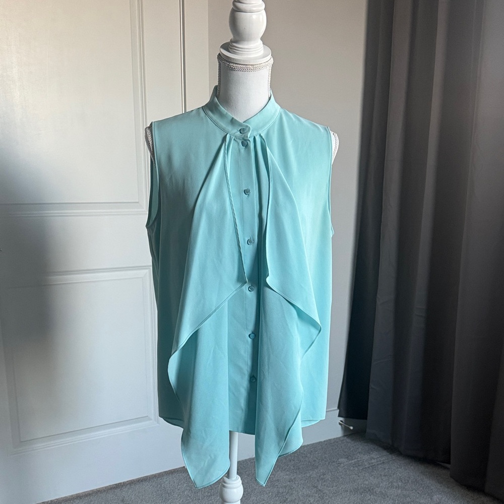 Escada Light Blue Sleeveless Blouse